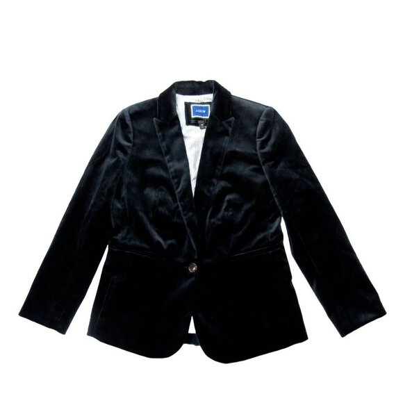 NWT J.Crew Petite Parke Blazer in Black Cotton Velvet...